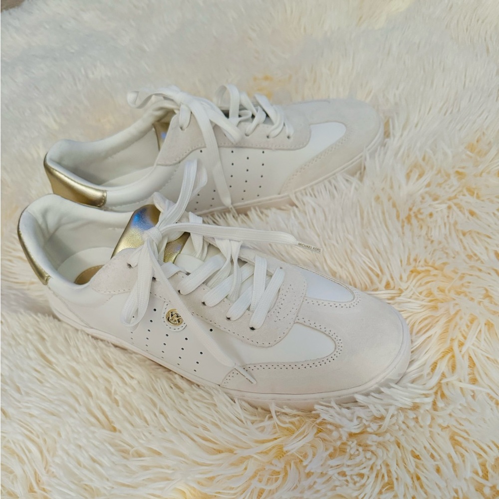 Michael Kors.  White w Gold Sneakers.  Brand New.  Size 7.5